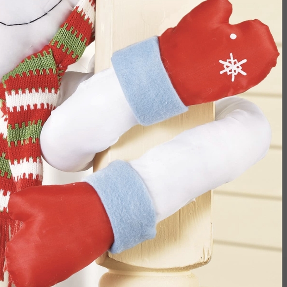 Posable Stuffed Snowman With Felt Details & Knitted Scarf - Picture 4 of 6